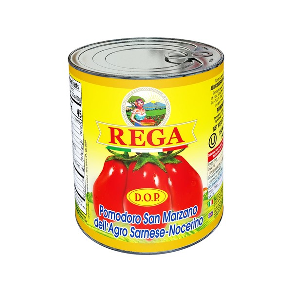 Rega San Marzano DOP Authentic Whole Peeled Plum Tomatoes, Original, 280 Oz (Pack of 10)