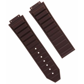 Ewatchparts 24-28mm Rubber Watch Band Strap With Clasp Compatible With H Hublot 44-48mm Big Bang Includes 4 Black Screws