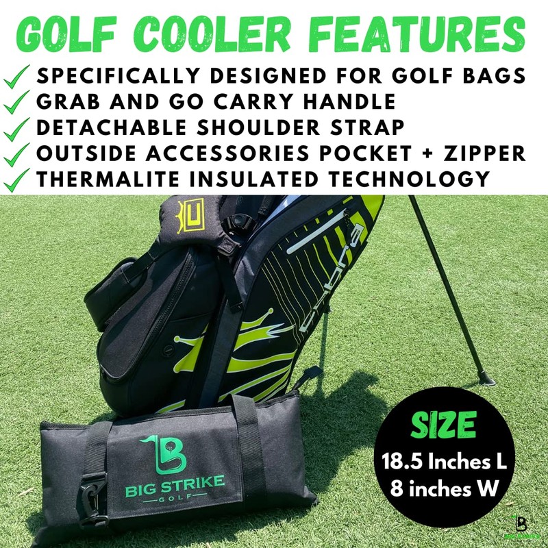 Big Strike Golf-Golf Cooler Bag for Golf Bag. Fits 6