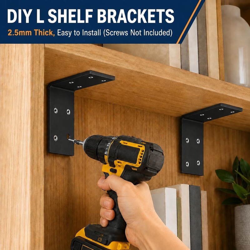 3"x3" Heavy Duty L Brackets, 90 Degree Galvanized Corner Brace,