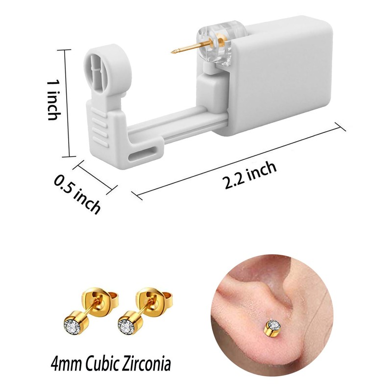 SLVIEKAE Ear Piercing Kit, 2-Pcs No Pain Easy Use at
