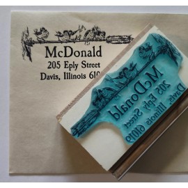 Amazing Arts Sparrows On An Arrow Stamp With Your Custom Name & Address by Amazing Arts