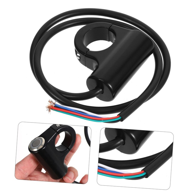 Alipis Motorcycle Handlebar Switch for Spotlight Control Wire Replacement with