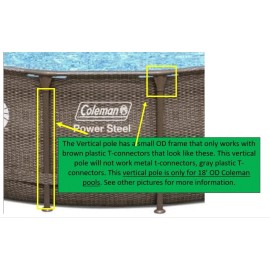 Bestway and Coleman 1 NEW Brown **Small OD** Vertical Pole Coleman 18' x 48" Power Steel Pool Only