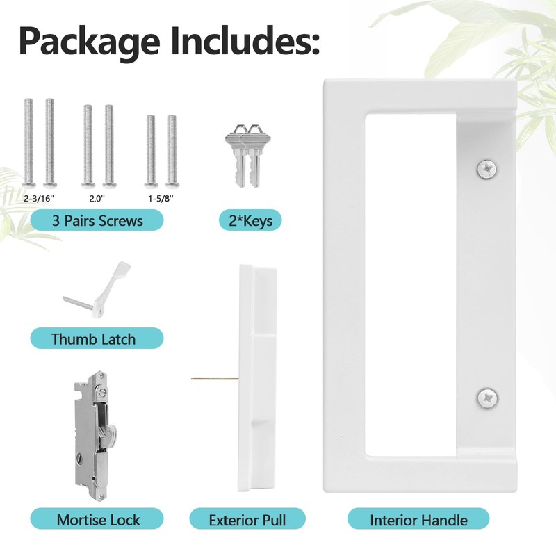 MaxxGeek Sliding Patio Door Handle Set with Key Cylinder and