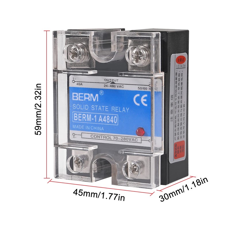 DWEII 2 PCS State Relay,Solid State Relay SSR-40AA AC to