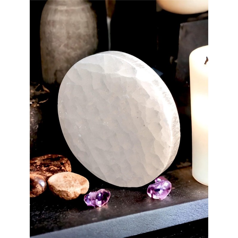 Selenite Charging Round Disk Crystal Charging Plate Selenite Slice Charging