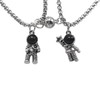 2 PCS Astronomy Spaceman Matching Couple Necklaces Moon Star Astronaut