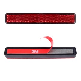 Cretassion 2 Stück Motorrad Fahrrad Reflektor E4-Geprüft, Rechteckiger Reflektor Rückstrahler Katzenauge hinten Selbstklebend Rückstrahler Rot