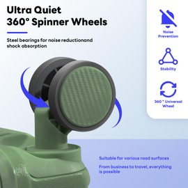 B waygga 20 Inch Carry on Luggage Carry-on with USB Port & Cup Holder, Hardside Luggage with Airline Approved TSA Lock, Lightweight Extra-Wide Shell Luggage with 360°Silent Spinner Wheels