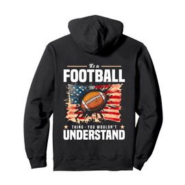 Footballer Vintage USA Flag Party Training Gadgets Football Pullover Hoodie