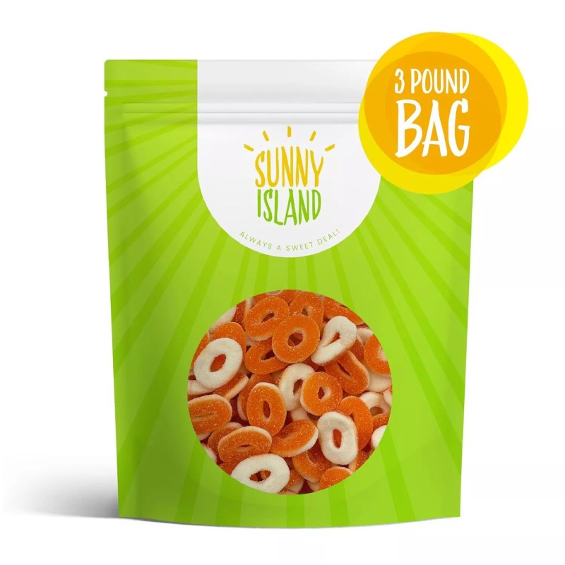 SUNNY ISLAND Peach Rings Soft Gummy Candy Fun Size, 2
