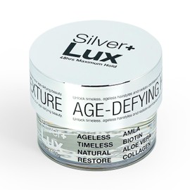 Edge Lux Silver+ Edge Control Gel with Collagen, Aloe Vera, Castor Oil, Keratin, Biotin, and Olive Oil - Non-Flaking, Non-Greasy Scented Conditioning Styling Hair Gel for All Hair Types, 3.53 Ounce