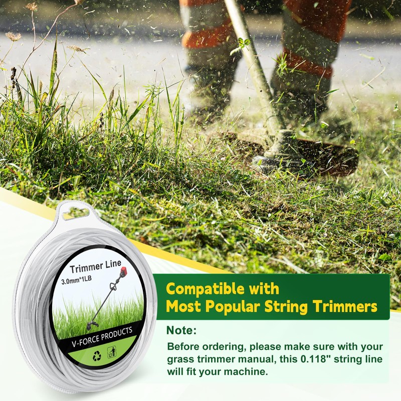 UCINNOVATE Grass Trimmer Line 105ft, Nylon Steel Weed Eater String