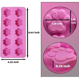 2set of Paw Print Silicone Ice Cube Trays, Mini Size, 10 cav funny silicone molds
