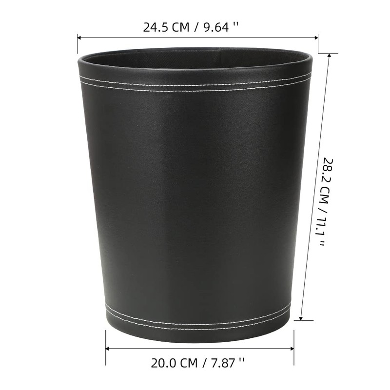 KINGFOM™ Classic Leather Waste Bin, Creative Waste Paper Basket, Storage