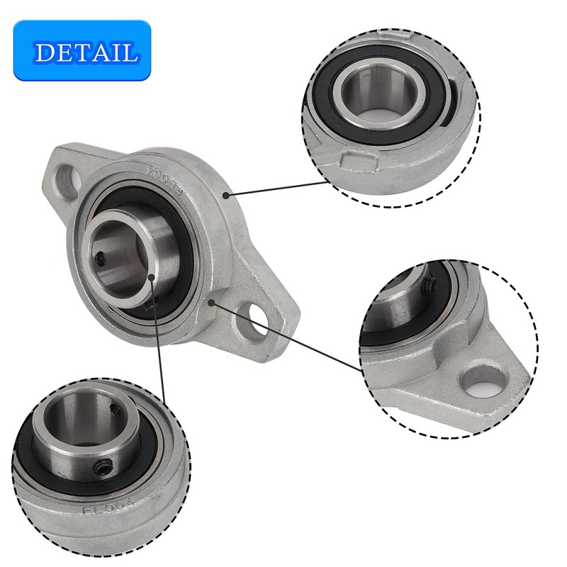 CNBTR 20mm Inner Dia Sliver Zinc Alloy Miniature Flange Block