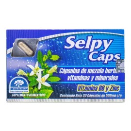 Selpy Caps Vitamina B6 Y Zinc Capsulas De Mezcla Herbal Vita Sabor Sin Sabor