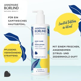 ANNEMARIE BÖRLIND BODY CARE BODYLOTION 400 ml – Strafft, Pflegt und Schützt, Citrus & Woods Limited Edition, Spendet Feuchtigkeit, Duftet nach Zitrus und Zedernholz, Vegan