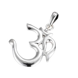Treasure Bay 925 Sterling Silver OM Aum Om pendant 4cm Mens Womens Silver Pendant