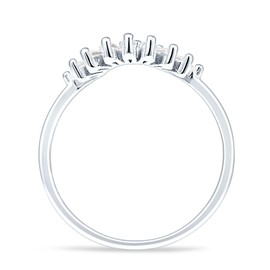 OMRANII Cubic Zirconia Size-6 Baguette Crown Contoured Down Stacking Half Sun Wedding Band 925 Sterling Silver
