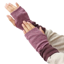 Kinu-ya Arm Warmers with Inner Silk, Double Knit Wool SO5795, Wisteria, Free size