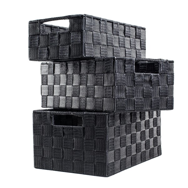 Clay Roberts Storage Baskets, 3 Pack, Grey, Large Storage Baskets