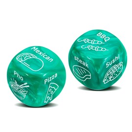 Trikalika 2Pcs Animal Themed Dice for Couples, Friends & Family - Stainless Steel Hexahedron Dice - Funny Food Decision Gifts for Him Her, White