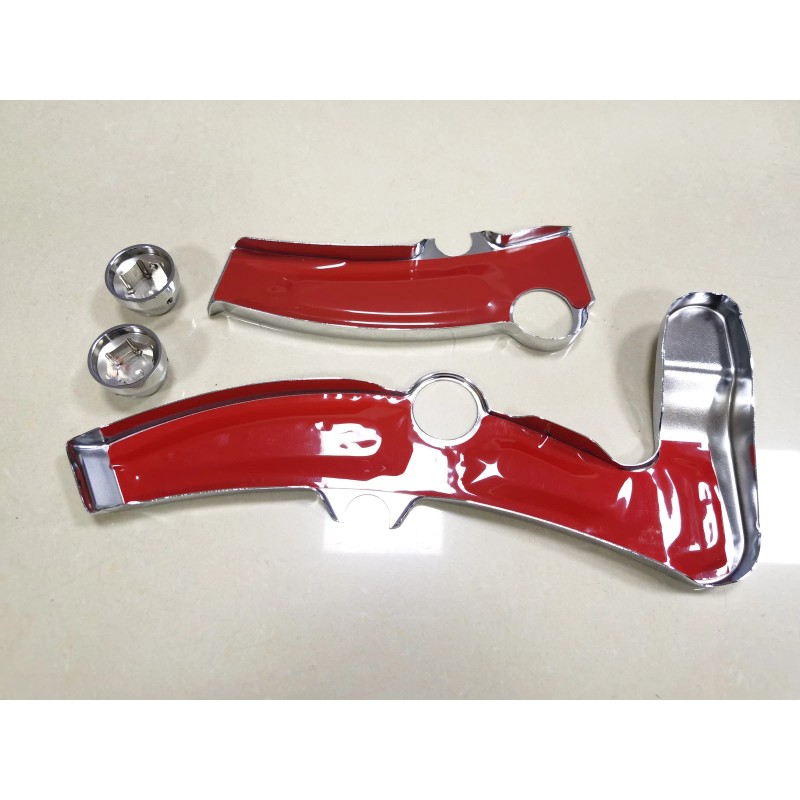 Unbranded Left&Right Boomerang Frame Cover Swingarm Nut Cap For Harley