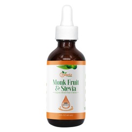 Monk Fruit & Stevia Liquid Sweetener Drops - Natural Sweeteners & Sugar Alternatives - Delicious Blend with No Bitter Aftertaste - Concentrated Sweetener Liquid Drops Extract – 2 FL OZ Glass Bottle (400 Servings)