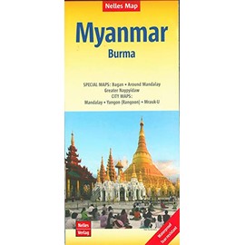 Myanmar / Burma nel. map Bagan-Mandalay-Yangon: Burma / Birmanie / Birmania