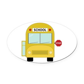 CafePress School Bus Euro Oval Car Bumper Magnet