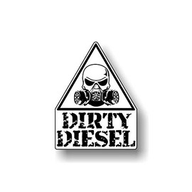 Caution Dirty Diesel Decal Diesel Truck Engine Eco Accessories Skull Respirator Warning Vinyl Stickers (White, 5"x 7")