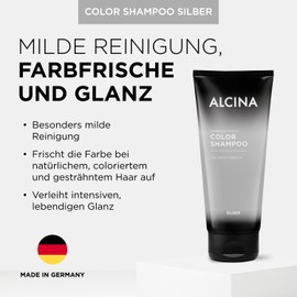 ALCINA Colour Shampoo Silver, 1 x 200 ml - Colour-Protecting Care Shampoo for Light Blonde and Silver Hair - Shine and Care for Coloured and Highlighted Hair