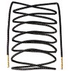LitLaces - Premium Round Elastic Design Fashion Shoe Laces (Black/Gold/Gold,