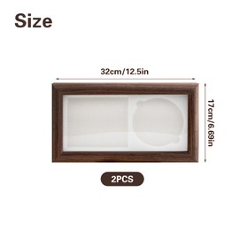JINGHANGER 2 Sets CD Music Frame Display Disc and CD Box Wooden Frame Double Grooves Plate Album Frame CD Display Frame for Home Decoration 32 x 17 cm