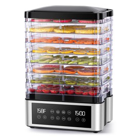 Food Dehydrator Machine, 8 Stainless Steel Trays Food Dehydrator with 48H Digital Adjustable Timer & Temperature Control, Dehydrators for Jerky, Fruit, Veggies, Meat, Herbs, Dog Treats