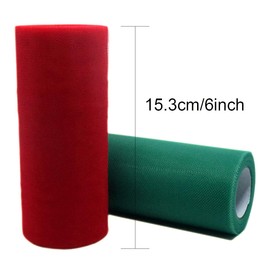 YXJD 3 Rolls Tulle Decorative Fabric Tulle Ribbon Table Runner Tulle Net for Christmas Wedding Party Decoration Craft 15 cm x 22.5 m per Roll in Red White Green