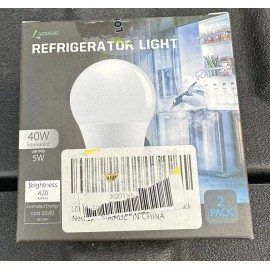 LOHAS LED Refrigerator Light Bulb, 40W Equivalent 120V A15 2 Pack