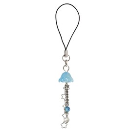 Agromusk Jellyfish Phone Charm,Y2K Beaded Phone Strap Cute Jelly Phone Charms Aesthetic Cell Phone Accessories Chain for Women(Light Blue)