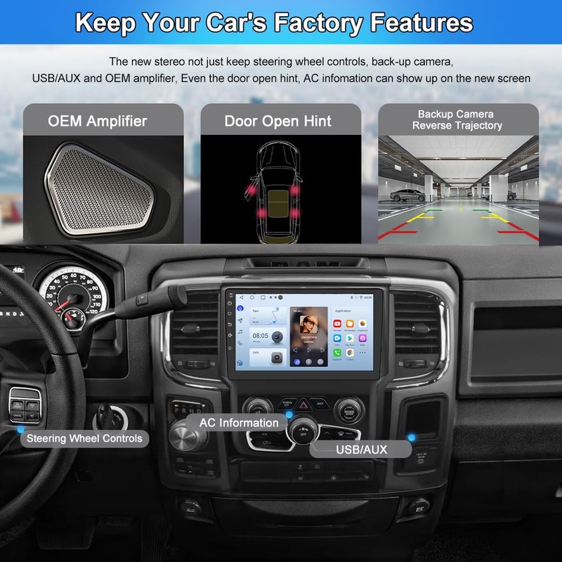 Android 13 Car Radio Stereo for Dodge Ram 2013-2019 1500