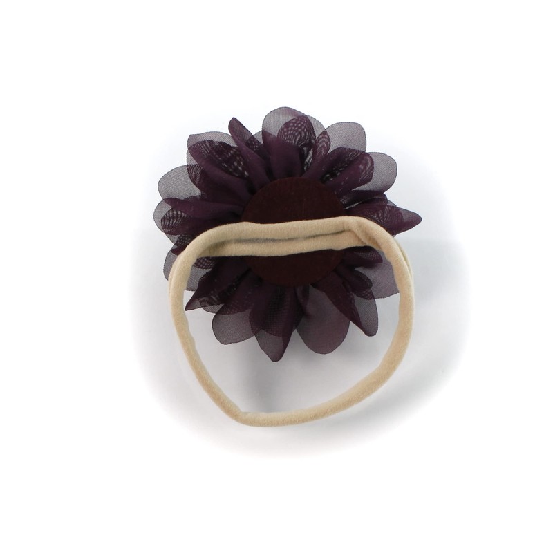 My Lello Baby Girl Rounded Petal Chiffon Flower Nylon Elastic