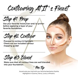 Aesthetica Cosmetics Cream Contour and Highlighting Makeup Kit - Contouring Foundation/Concealer Palette - Vegan, Cruelty Free & Hypoallergenic - Step