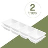 Plasticpro 4 Sectional Rectangle Plastic Disposable Serving Tray/Platter 5 X