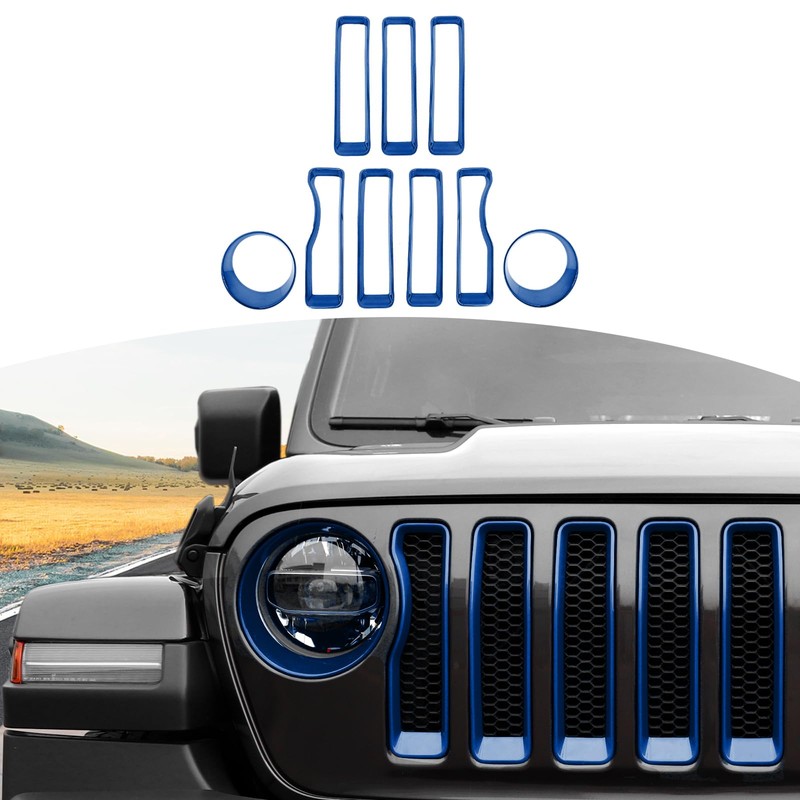 RT-TCZ for Wrangler JL Mesh Front Grille Grill Insert Headlight