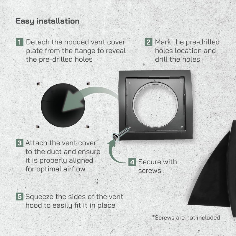 Vent Systems Black Ø150 mm / 6" Inch Exhaust Vent