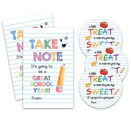 Take Note It's Going To Be A Great School Year Stickers-40Pcs Welcome Back To School Cute Labels-Teacher Reward Motivational Stickers For Students Teens-Classroom Party Favors Decor & Supplies - A03