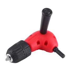 9.5mm Right Angle Adapter 90 Degrees Electric Drill Attachment Round Shank Keyless Chuck Right Angle Drill Attachment Right Angle Drill Bit Adapter for Household Workplace Industry