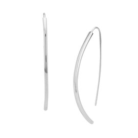 Vanbelle Sterling Silver Jewelry - Rhodium plating with 925 stamp - Trendy Curved Threader Earrings - Beautifully handcrafted design for Women - long hook chic Earrings