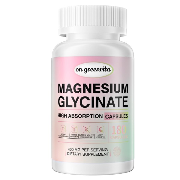 Magnesium Glycinate 400 MG per Serving 100% Chelated for High